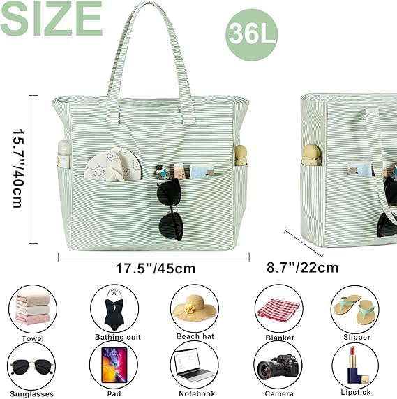 Beach Pool Bags Tote for Women Ladies Large Gym Tote Carry On Bag With Wet Compartment for Weekender Travel Waterproof