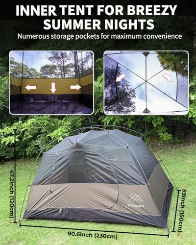 Camping Tent 2 Person, Backpacking Tent, 20D Nylon/Taffeta PU3000mm