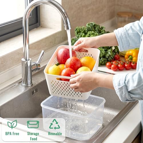 5 Pack Fruit Storage Containers for Fridge Berry Containers for Fridge
