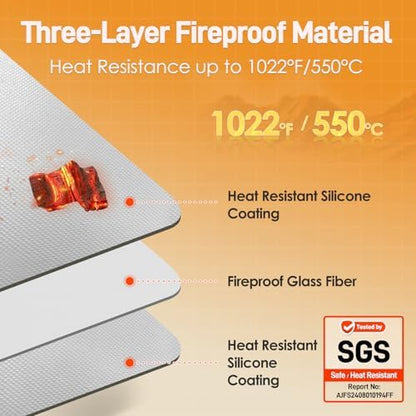 Heat Resistant Mats for Countertop fits Tabletop Grill, 31x24x0.02in, Grey