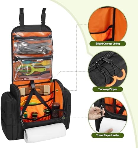 HODRANT Large Tactical Camping Kitchen Organizer for BBQ Cooking Essentials