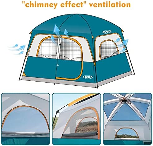 UNP 6 Person Tents for Camping Waterproof Family Cabin Tent with Rainfly