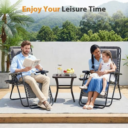 NEWBULIG Zero Gravity Chairs Set of 4, Folding Lounge Recliner Chair
