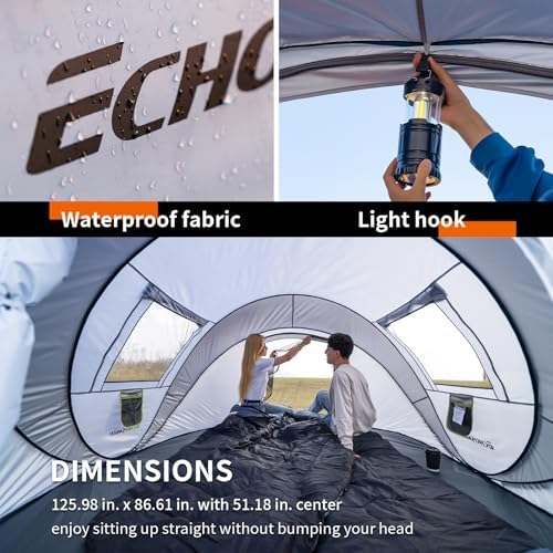 EchoSmile Instant Pop Up Camping Tent, 2/4/6 Person Easy Setup Tent