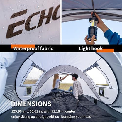 EchoSmile Instant Pop Up Camping Tent, 2/4/6 Person Easy Setup Tent