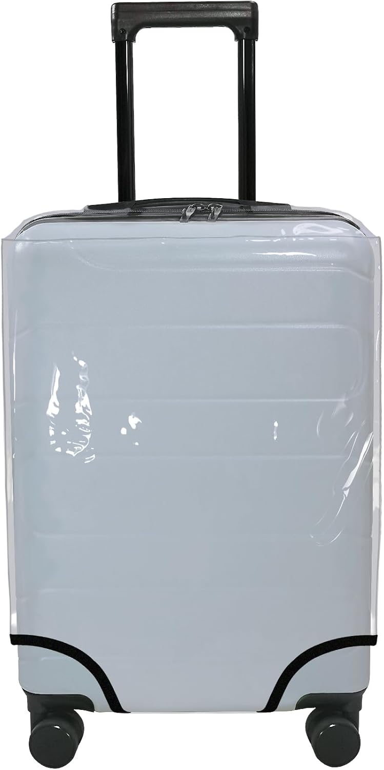 HYPER VENTURE Clear PVC Luggage Cover Full Transparent Suitcase Protector Fits 30 Inch Luggage, XL