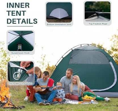 JELUCAMP 1/2/4/6 Person Dome Tents for Camping Lightweight Backpacking Tent