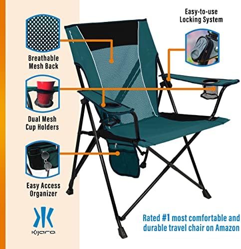 Kijaro Dual Lock Chair - Cayman Blue Iguana - Folding Chair, Sports