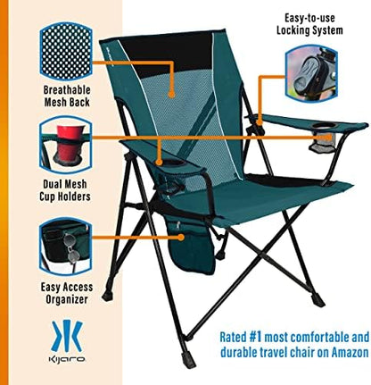 Kijaro Dual Lock Chair - Cayman Blue Iguana - Folding Chair, Sports