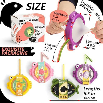 Silicone Food Storage Containers, 4Pcs Avocado Saver Produce Holder
