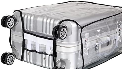 JenKin Luggage Protector Suitcase Cover PVC Waterproof Travel Suitcase Fits Most 20" to 30"（24" (16.1" L x 11.0" W x 24.0" H)）