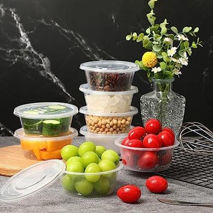 Augshy 40 Pack 6oz Slime Containers with Lids, Jello Shot Cups Condiment Containers Plastic Portion Cups with Lids for Salad Dressing Food Storage Containers