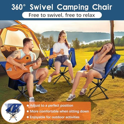Raynesys Portable Swivel Camping Chair, 8 Seconds Quick Setup Easy Carry