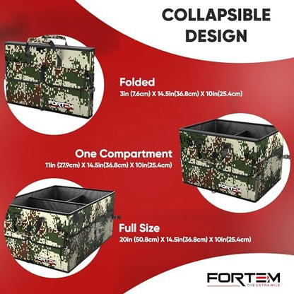 FORTEM Trunk Organizer - Foldable Car Organizer & Storage for SUVs & Trucks