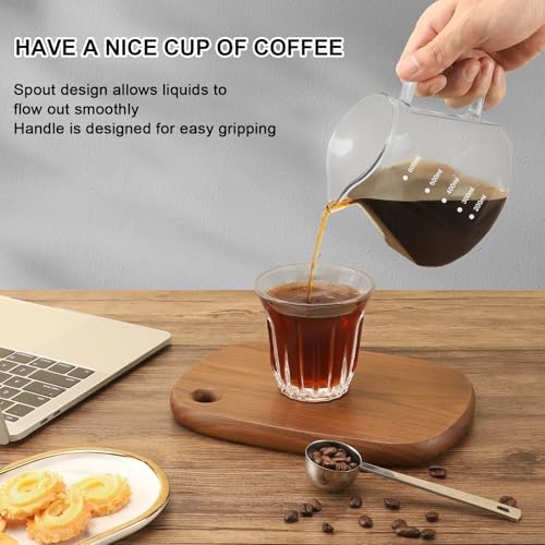 Mongdio Pour Over Coffee Maker, 20 oz Glass Coffee Maker, 600ml, Clear