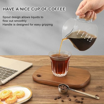 Mongdio Pour Over Coffee Maker, 20 oz Glass Coffee Maker, 600ml, Clear