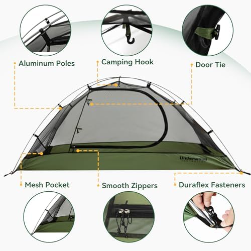 1/2/3/4 Person Lightweight Backpacking Tent, Waterproof Camping Hiking Tent
