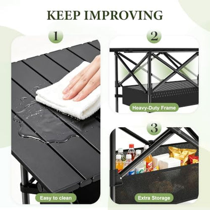 TrippleChain 4FT Folding Roll up Camping Table