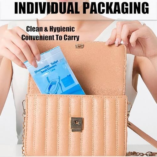 50 Pack Toilet Seat Covers Disposable 16x24 Inch XL Portable Toilet Liners Travel Seat Cover for Outdoors,Hotel, Hospital, Travel, Public Toilet Seat Cover (50pack, GREEN)