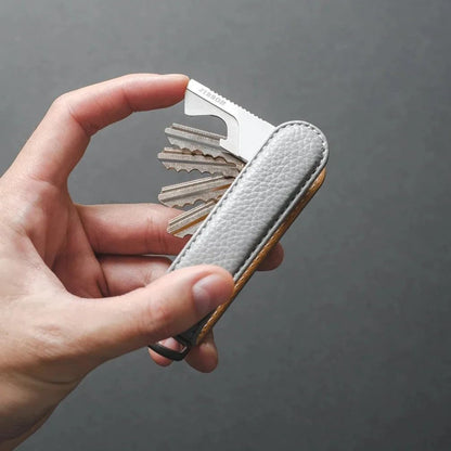 Jibbon Italian Premium Leather Key Organizer - Stylish Key Holder with Marine Grade 316 Stainless Steel, Compact EDC Keychain