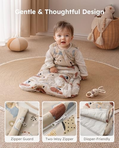 Yoofoss Baby Sleep Sack 0-6 Months Rayon Made from Bamboo 1.0 Tog