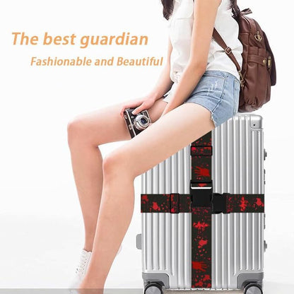 Horror Luggage Straps for Suitcases TSA Approved, Luggage Identifiers for Suitcase, Adjustable Suitcase Strap for Baggage Security with Cute Patten, Travel Necessary Accessories (2 Pack)