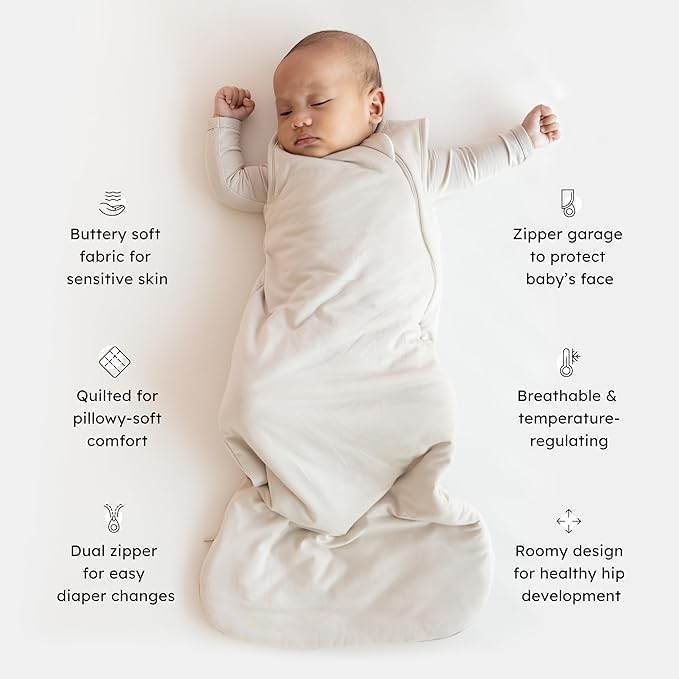 KYTE BABY Sleep Bag 0.5 TOG, Rayon Made From Bamboo Wearable Blanket, Dual Zipper For Infants And Toddlers Nursery Essentials