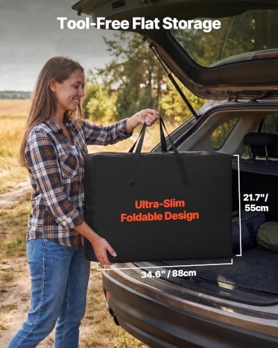 VEVOR Camping Kitchen Table, Slim-Fold Cook Station, Portable Folding Table, with 4 Side Tables, Heat Resistant Tabletop, and Carrying Bag, Ideal for Outdoor Picnics, BBQs, Camping, RV Traveling