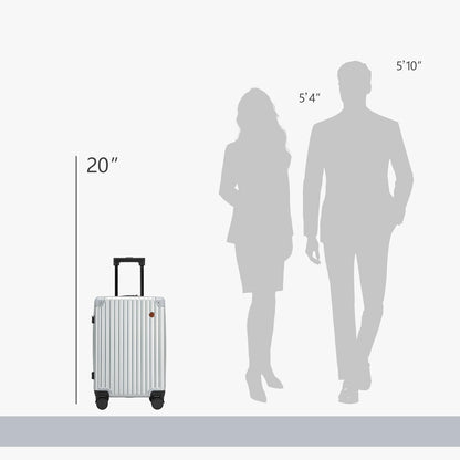 20 Inch Carry on Luggage,Airline Approved 22x14x9 Hard Shell Carry on Suitcase with 360° Spinner Wheels,TSA Lock and Lightweight Hardside Carry-on Luggage for Travel (Silvery, 20 Inch)