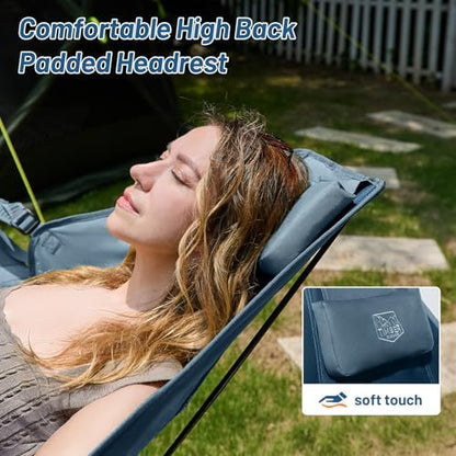 TIMBER RIDGE Hammock Camping Chair with Adjustable Backrest, Heavy Duty Folding Hammock Chair Supports 350lbs, Portable Hammock Chair for Camping, Travelling and Patio, Blue 2 Pack