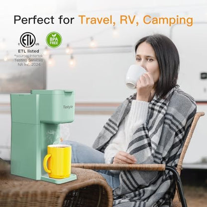 Tastyle Mini Single Serve Hot and Iced Coffee Maker for K Cup and Ground