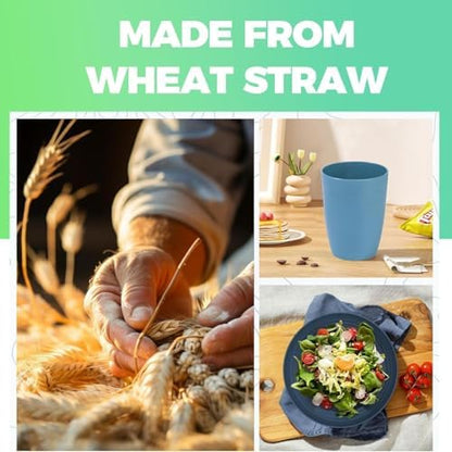 Wheat Straw Tableware Set, 16 Pieces (for 4 People)