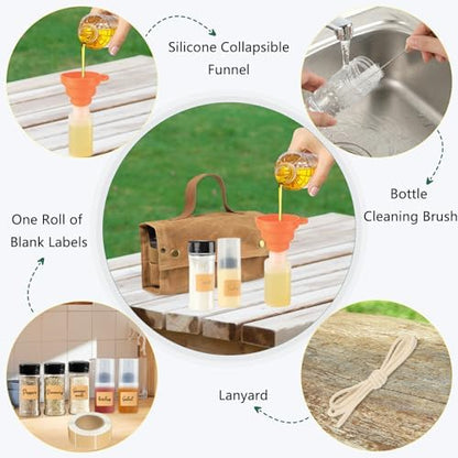 Portable Camping Spice Jars Organizer Kit with Storage Bag