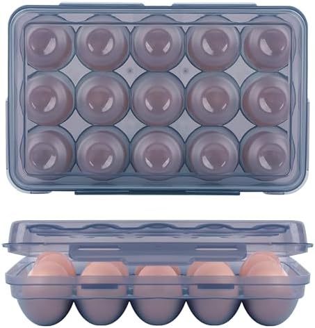 15 Grid Egg Storage Box for Refrigerator Kitchen Camping RV