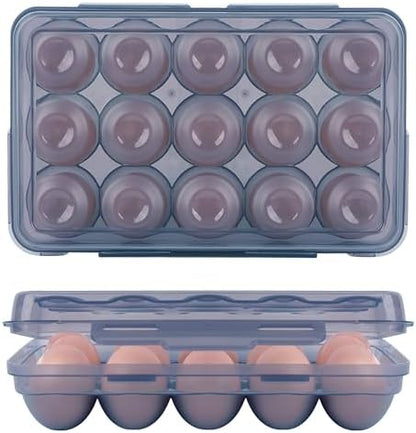 15 Grid Egg Storage Box for Refrigerator Kitchen Camping RV