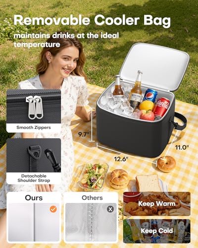 HOTOR Trunk Organizer - Car Organizers for SUV with Removable Cooler Bag