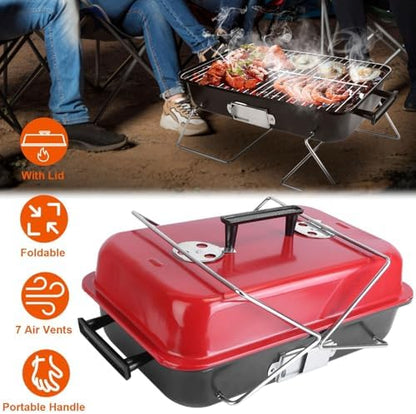 Portable Charcoal Grill for Outdoor Cooking Small Tabletop BBQ Grill