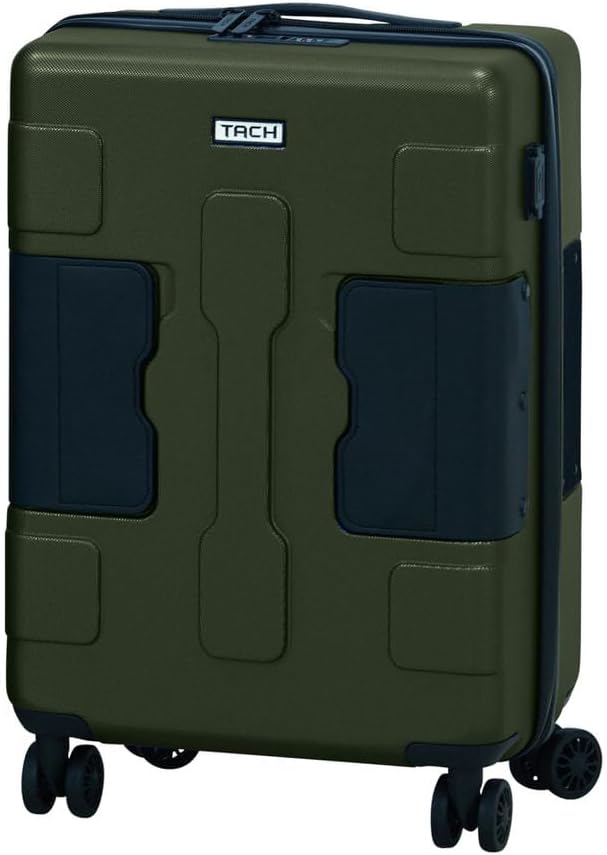 Tach V3.1 Hard Shell Carry On Luggage 20 inch | Carry on Luggage with Spinner Wheels & Patented Built-In Connecting System | One Piece Rolling Suitcase Links 9 Bags At Once (Green)