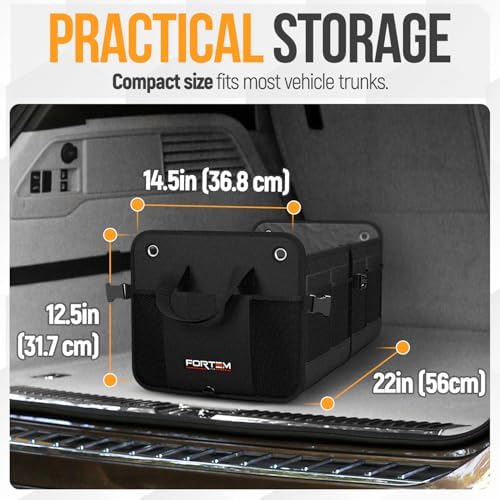 FORTEM Trunk Organizer - Collapsible Car Organizer & Storage Bag for SUVs