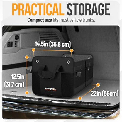 FORTEM Trunk Organizer - Collapsible Car Organizer & Storage Bag for SUVs
