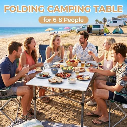 KingCamp Large 53.5" Folding Camping Table, 265 LBS Heavy Duty Table