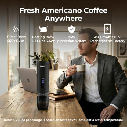 BougeRV Portable Coffee Maker Compatible with K Cup Pods & Ground Coffee