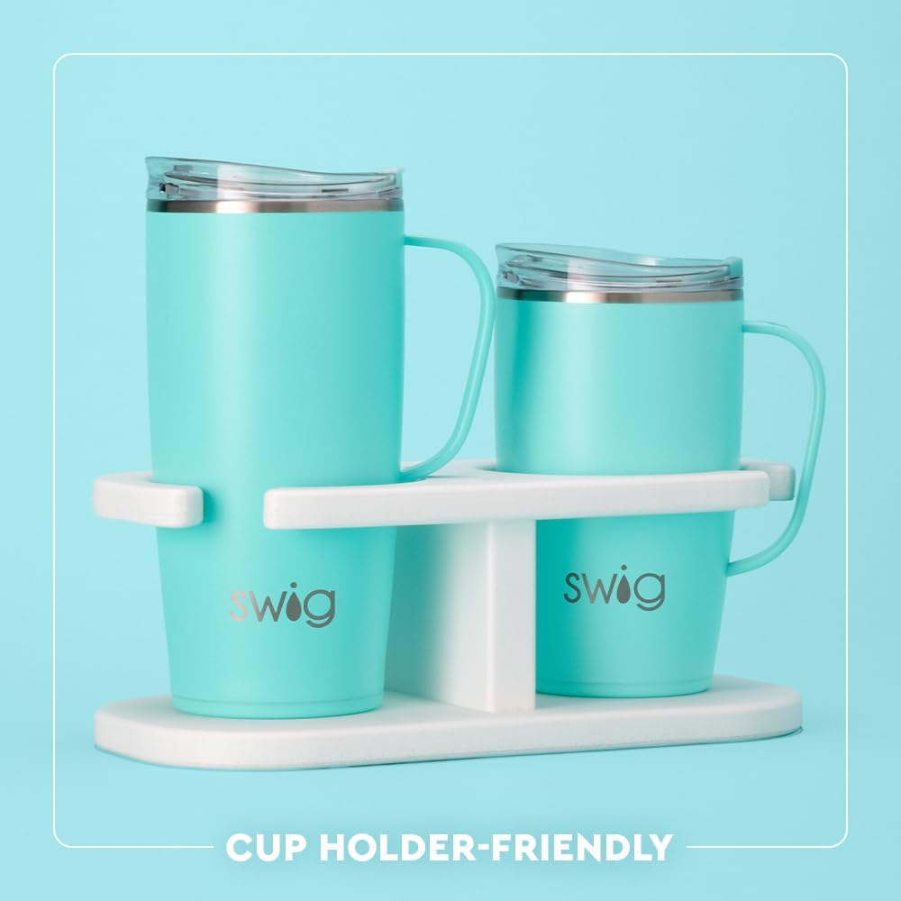 Swig Life 22oz Travel Mug, Insulated Tumbler with Handle and Lid, Travel Coffee Mug, Cup Holder Friendly, Stainless Steel 22 oz Tumbler, Reusable Insulated with Lid (Alabama)