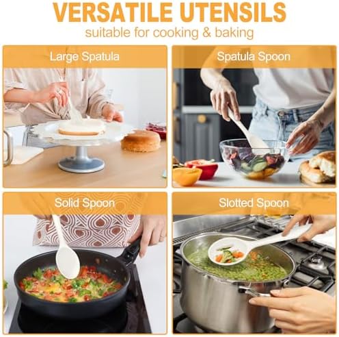 TeamFar Silicone Cooking Utensil Set of 7, Kitchen Cooking Utensil Set