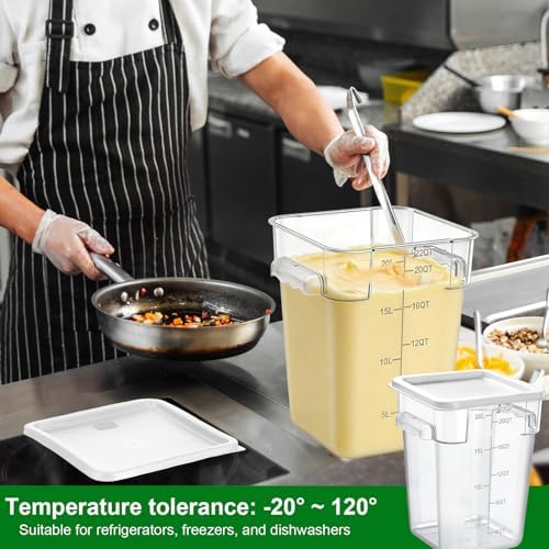 FoldTier 2 Pcs Square Food Storage Containers, White, 22 Qt