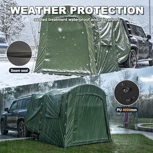 Economical Car Camping Tent - Easy Setup 210D Ripstop, Spacious Universal Fit for Overnight Outdoor Trips
