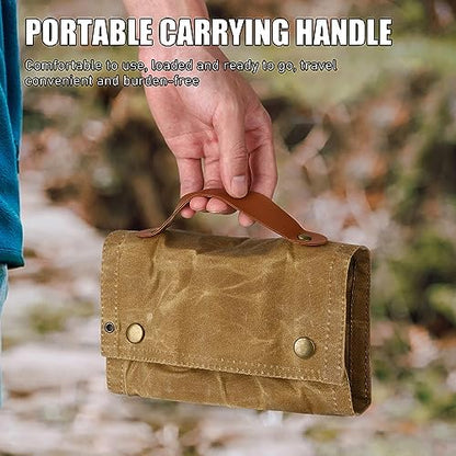 TOBWOLF Portable Spice Bag for Travel, Camping Spice Kit with 8 Jars-Khaki