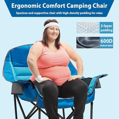 Youtanic Oversized Camping Chair, Portable Folding Camping Chairs