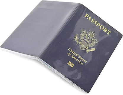 Clear Transparent Passport Cover Holder Case Organizer ID Card Travel Protector (Clear x5)