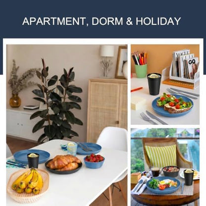 42 Piece Dinnerware Set for 6, Unbreakable Plates and Bowls Sets